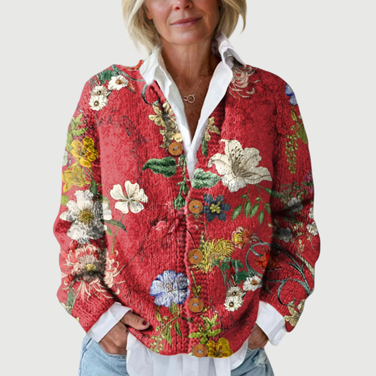 Claire | Vintage Floral Cardigan Sweater